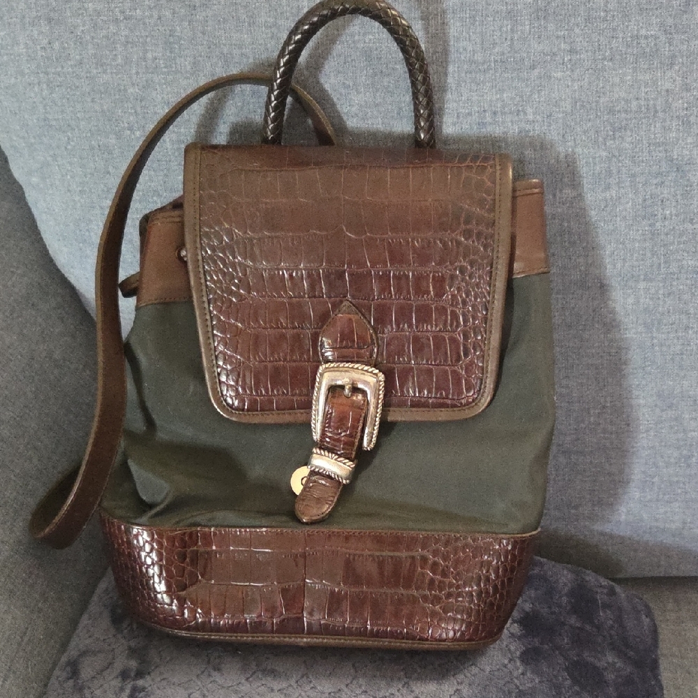 Brighton Brown and Green Satchel